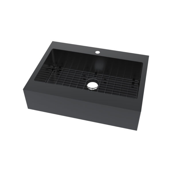 482-8024 Brimley Retrofit 33" x 24" R15 Radius Single Bowl Flat Apron Front Dual-Mount Sink